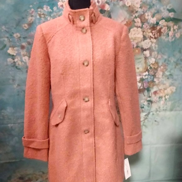 Maralyn & Me Jackets & Blazers - NWT Maralyn & Me Pink Faux Wool High Collar Coat Size Jr. XL